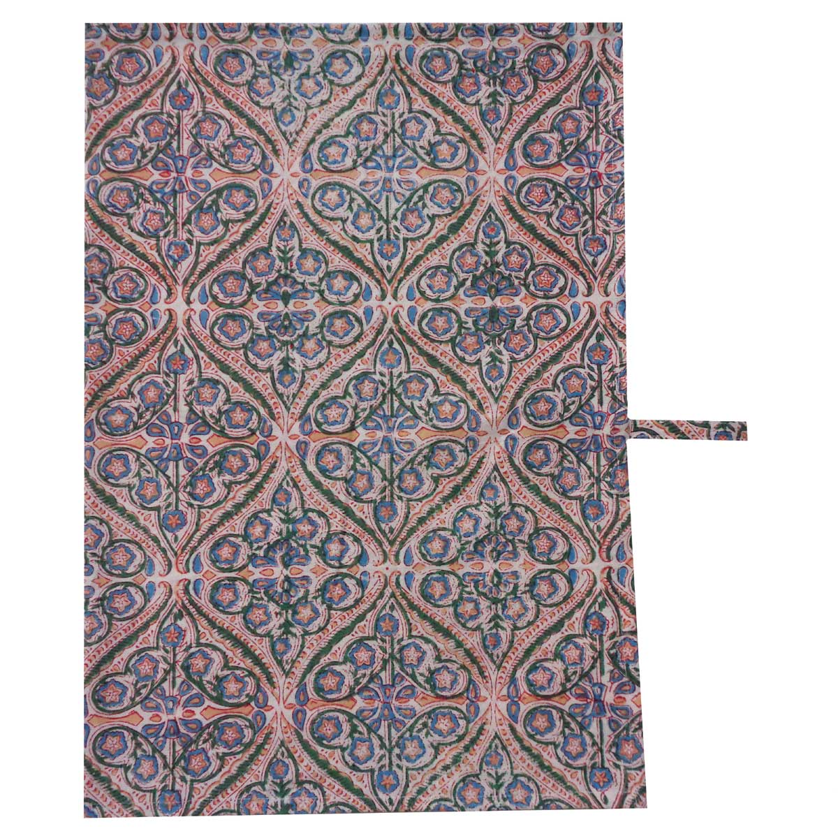 Hand Block Printed Cotton Kitchen Towels 50x70 cms Phool Chokri Coral Pink 104394
