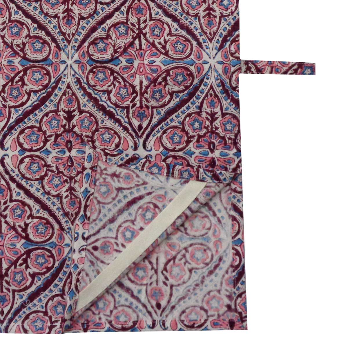 Hand Block Printed Cotton Kitchen Towels 50x70 cms Phool Chokri Grape Wine 104392