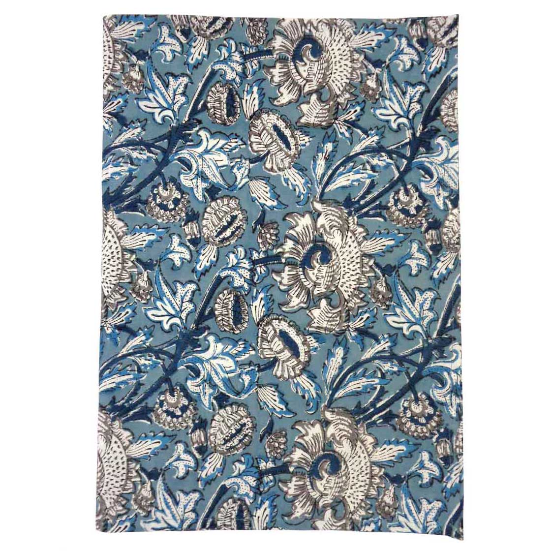 Hand Block Printed Cotton Kitchen Towels 50x70 cms Amarnath Grey Gud 108994