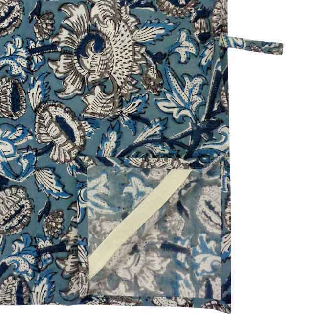 Hand Block Printed Cotton Kitchen Towels 50x70 cms Amarnath Grey Gud 108994