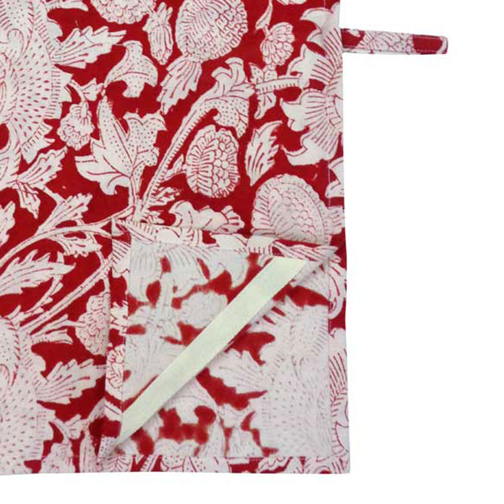 Hand Block Printed Cotton Kitchen Towels 50x70 cms Amarnath Rococco Red 200196