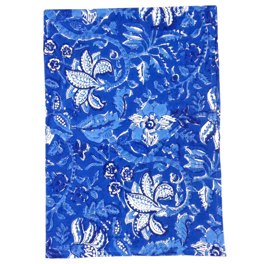 Hand Block Printed Cotton Kitchen Towels 50x70 cms Anarkali Blue Gud 106797