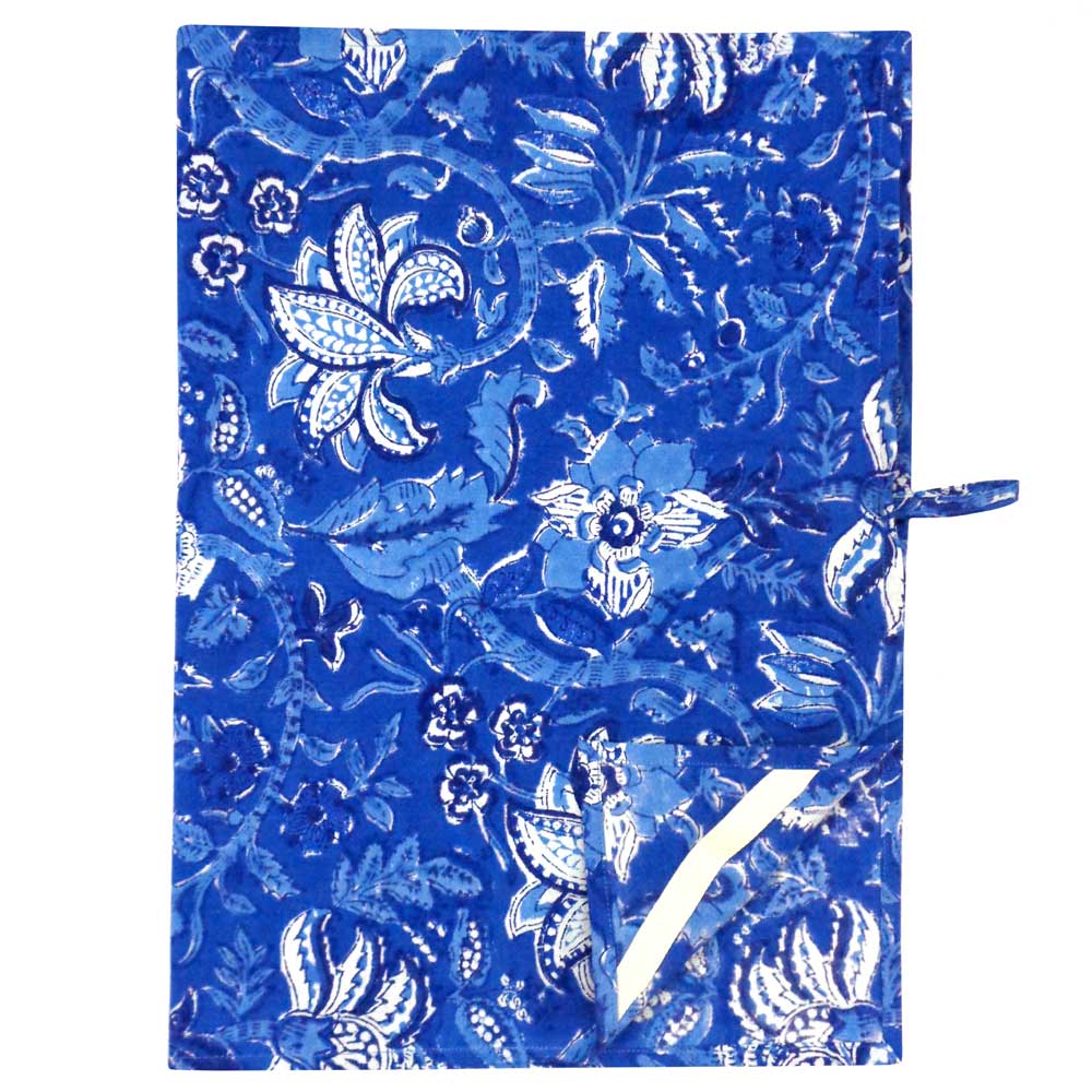 Hand Block Printed Cotton Kitchen Towels 50x70 cms Anarkali Blue Gud 106797