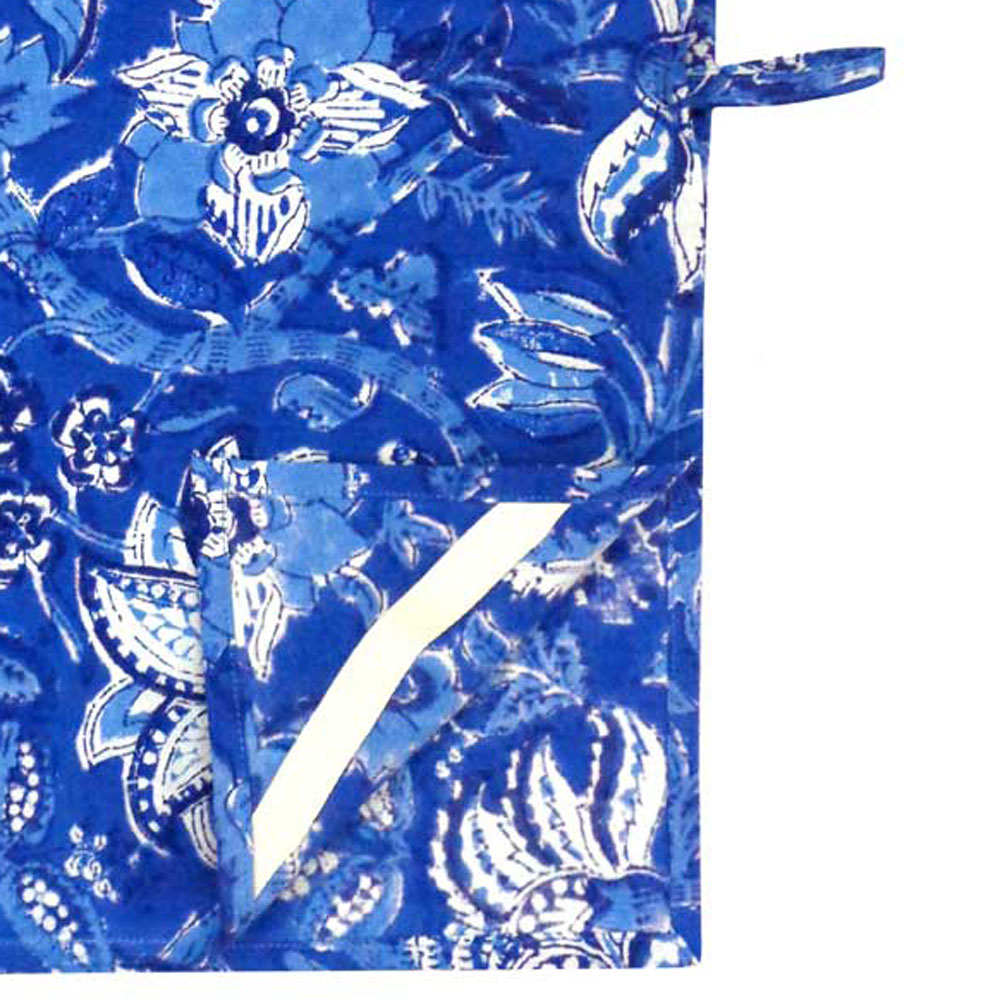 Hand Block Printed Cotton Kitchen Towels 50x70 cms Anarkali Blue Gud 106797