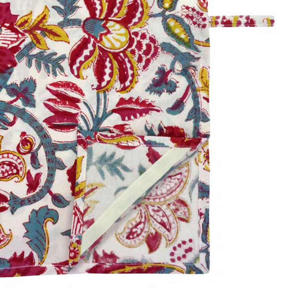 Hand Block Printed Cotton Kitchen Towels 50x70 cms Anarkali Red Open 200652