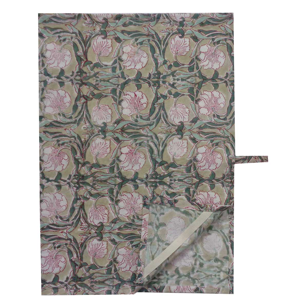 Hand Block Printed Cotton Kitchen Towels 50x70 cms Bauhaus Beige Gud 505032