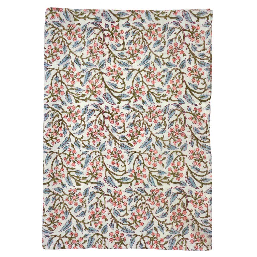 Hand Block Printed Cotton Kitchen Towels 50x70 cms Berry Pink 106128