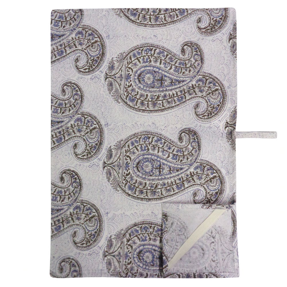Hand Block Printed Cotton Kitchen Towels 50x70 cms Big Paisley Brown 201296