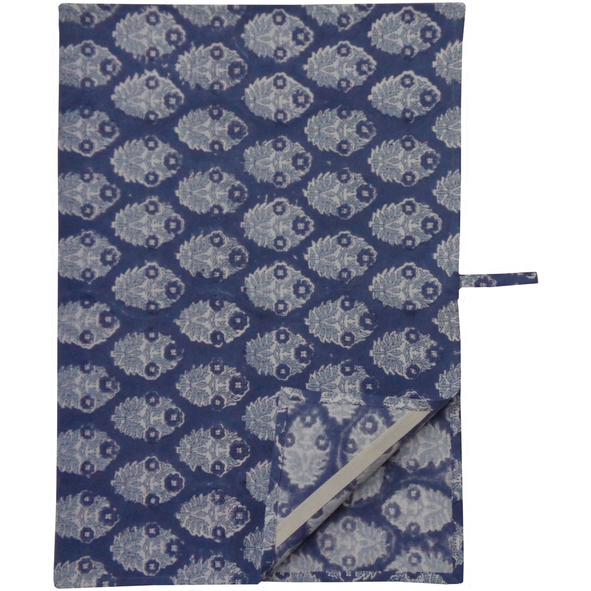 Hand Block Printed Cotton Kitchen Towels 50x70 cms Boota Aster Blue 202504