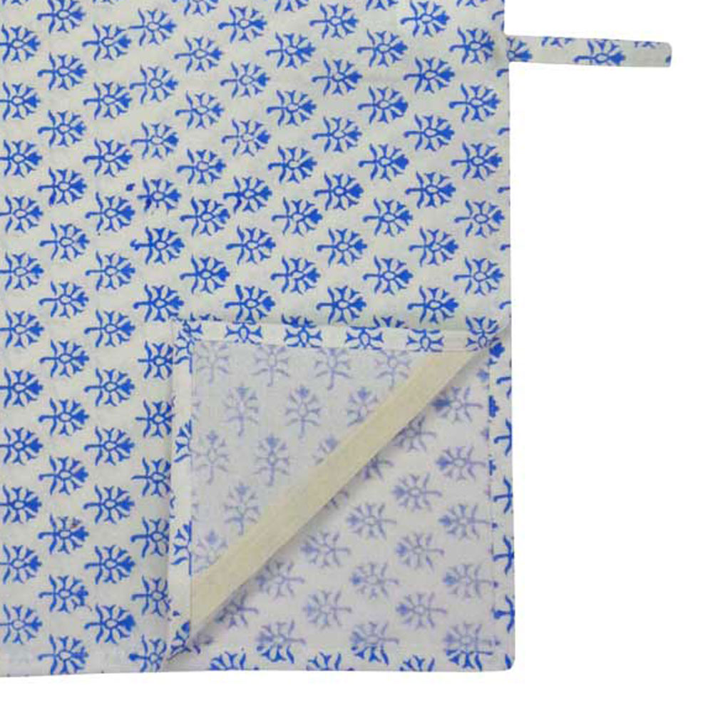 Hand Block Printed Cotton Kitchen Towels 50x70 cms Booti Blue 400385