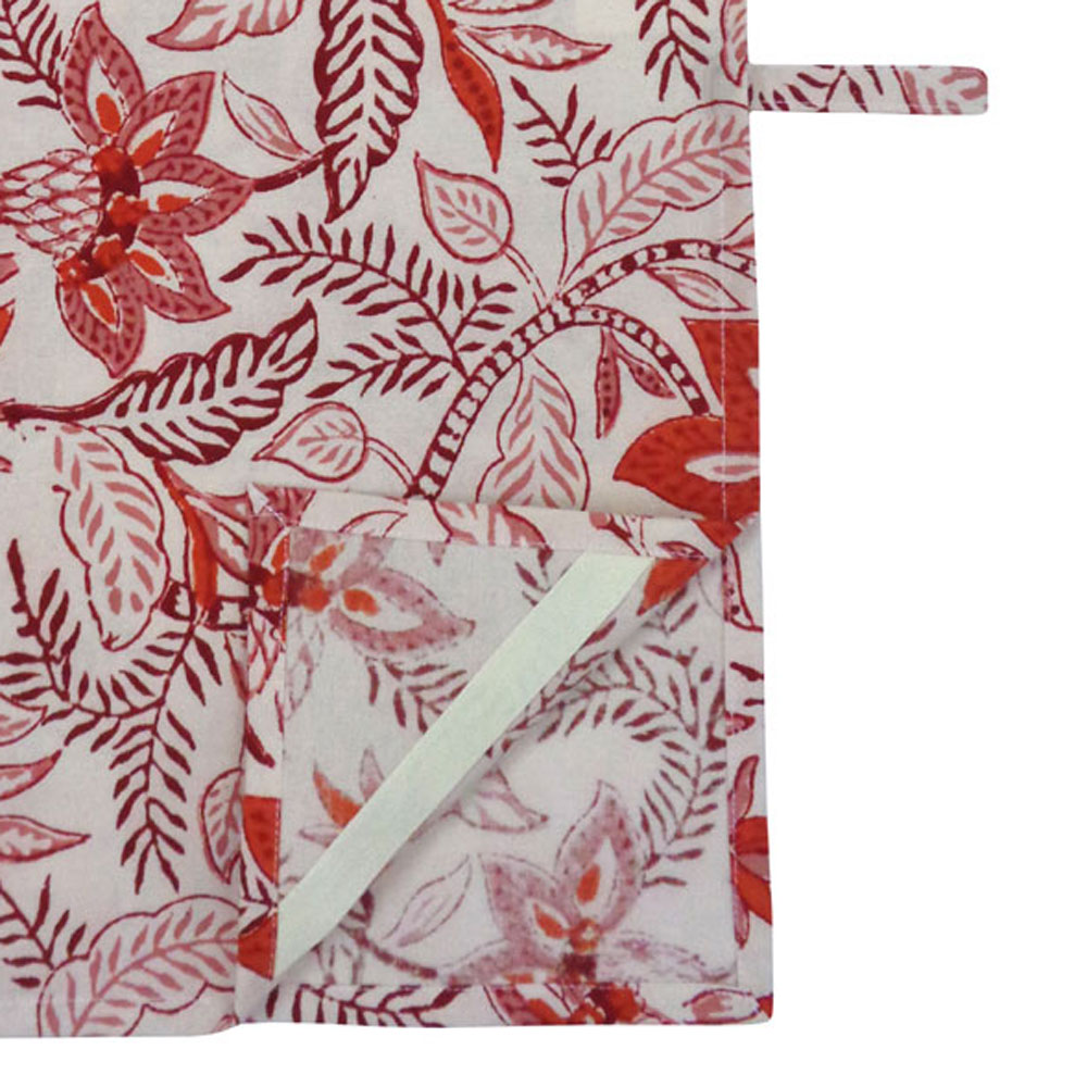 Hand Block Printed Cotton Kitchen Towels 50x70 cms  Bossanova Red Open 103700