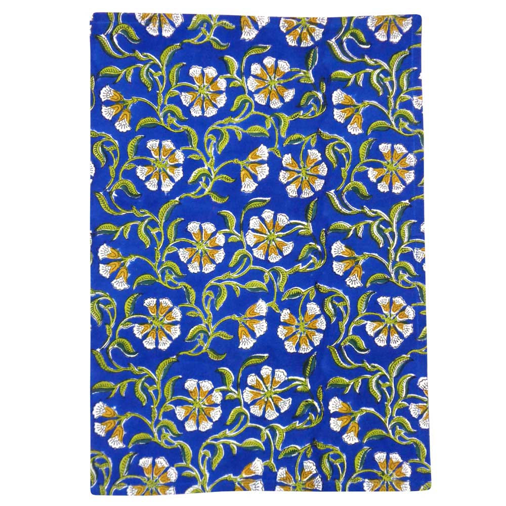 Hand Block Printed Cotton Kitchen Towels 50x70 cms Chakri Blue Gud 102656