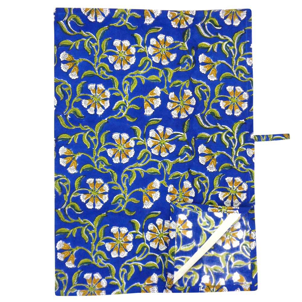 Hand Block Printed Cotton Kitchen Towels 50x70 cms Chakri Blue Gud 102656