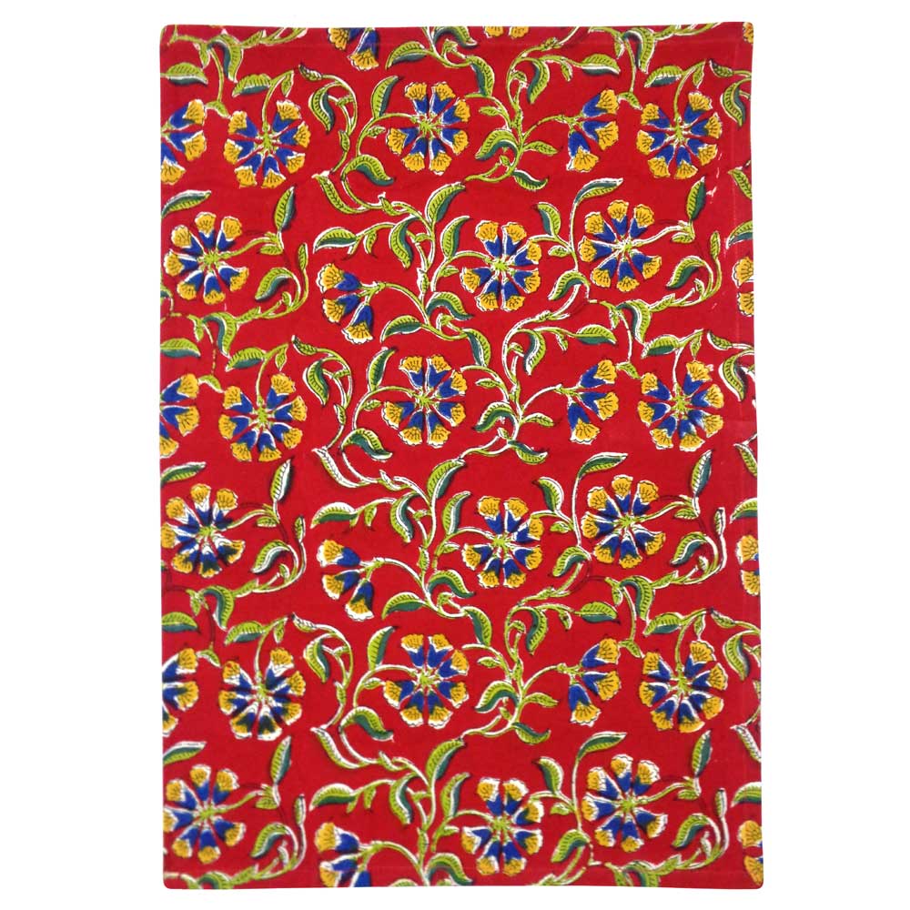 Hand Block Printed Cotton Kitchen Towels 50x70 cms Chakri Red Gud 101748