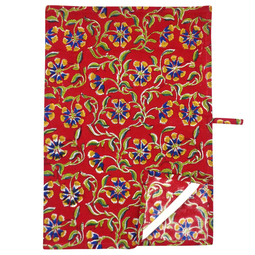 Hand Block Printed Cotton Kitchen Towels 50x70 cms  Chakri Red Gud 101748