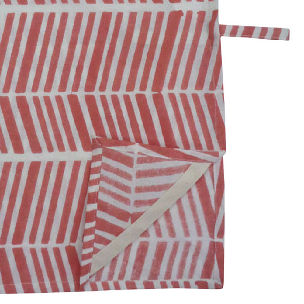Hand Block Printed Cotton Kitchen Towels 50x70 cms Herringbone Pink 208302