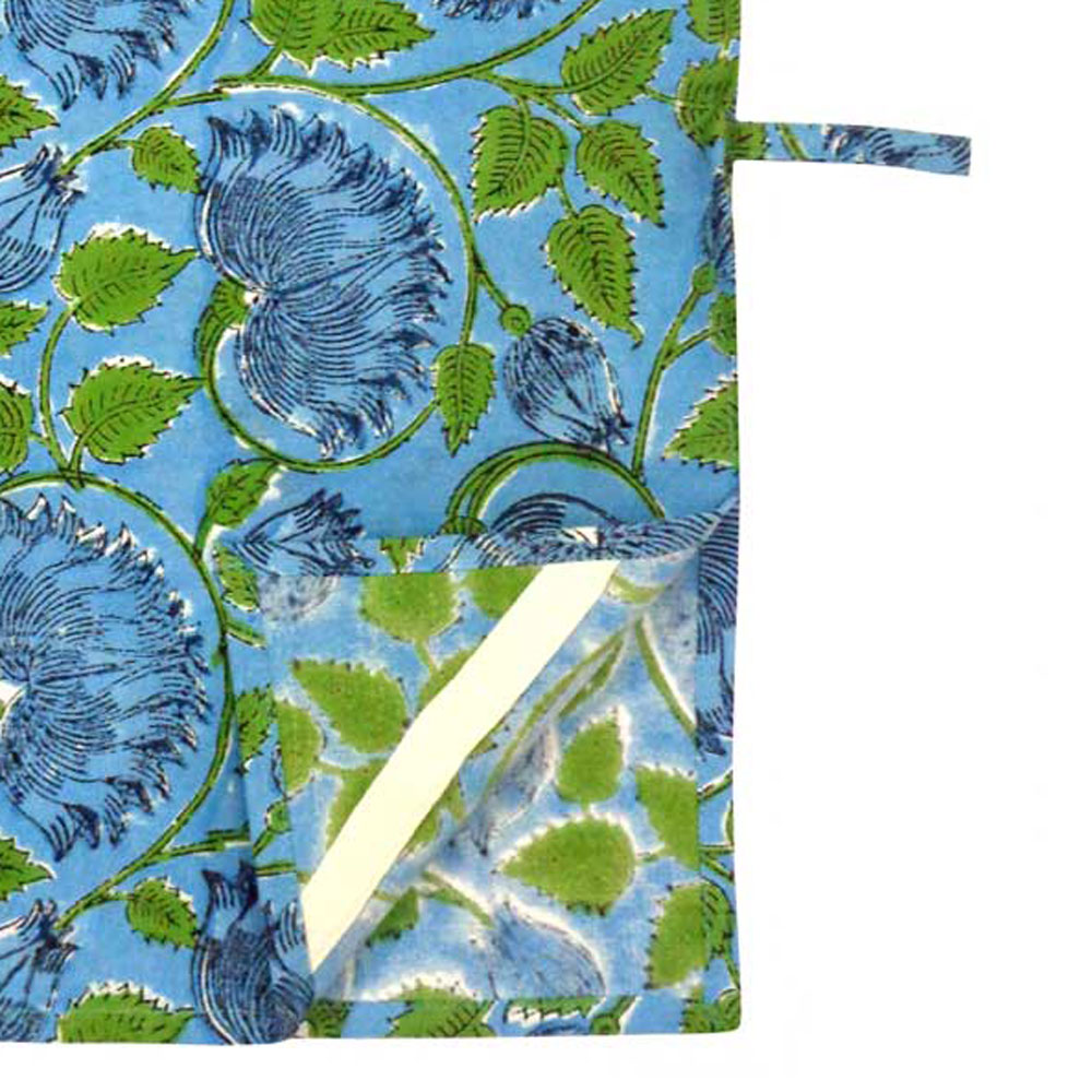 Hand Block Printed Cotton Kitchen Towels 50x70 cms Kamal Aqua Gud 101288