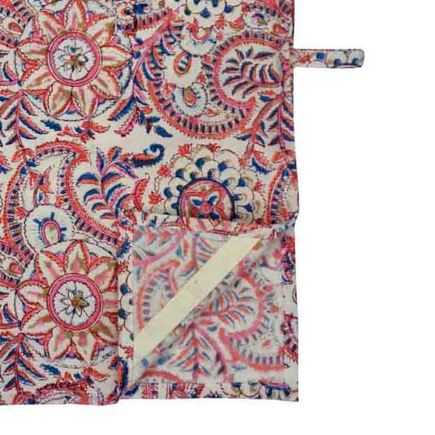 Hand Block Printed Cotton Kitchen Towels 50x70 cms Kusum Gulabi Jaal 106025