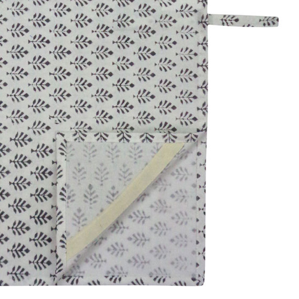 Hand Block Printed Cotton Kitchen Towels 50x70 cms Neem Flint Grey 201180