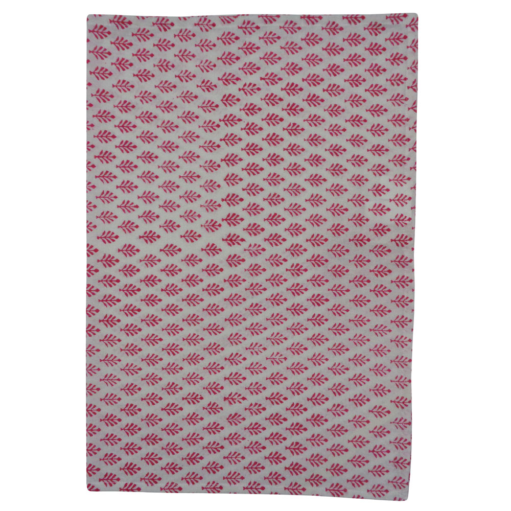 Hand Block Printed Cotton Kitchen Towels 50x70 cms Neem Raspberry 204714