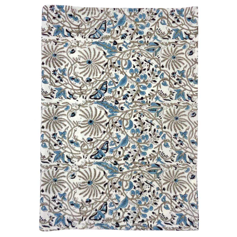 Hand Block Printed Cotton Kitchen Towels 50x70 cms Passion Flower 108709