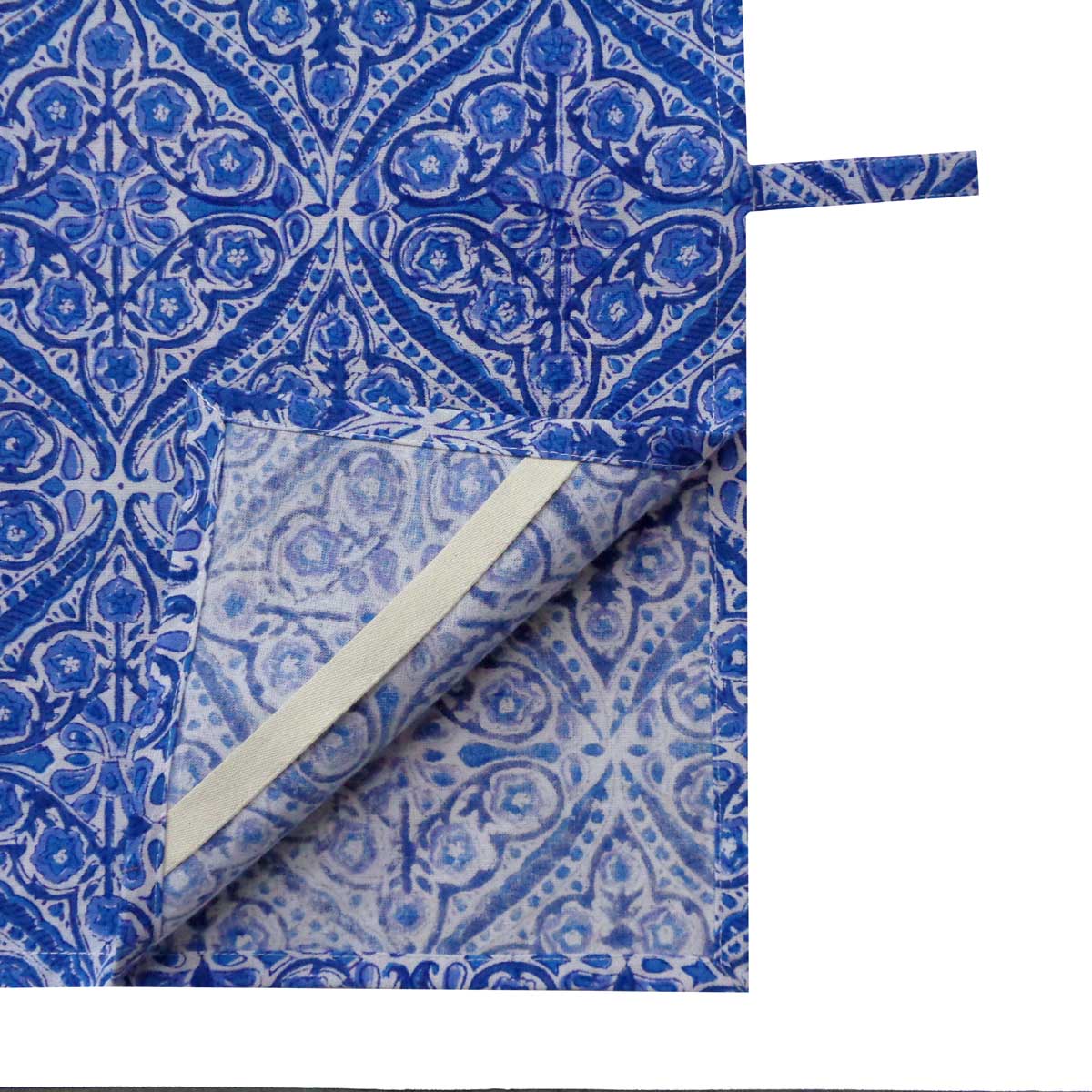 Hand Block Printed Cotton Kitchen Towels 50x70 cms Phool Chokri Nili 505055