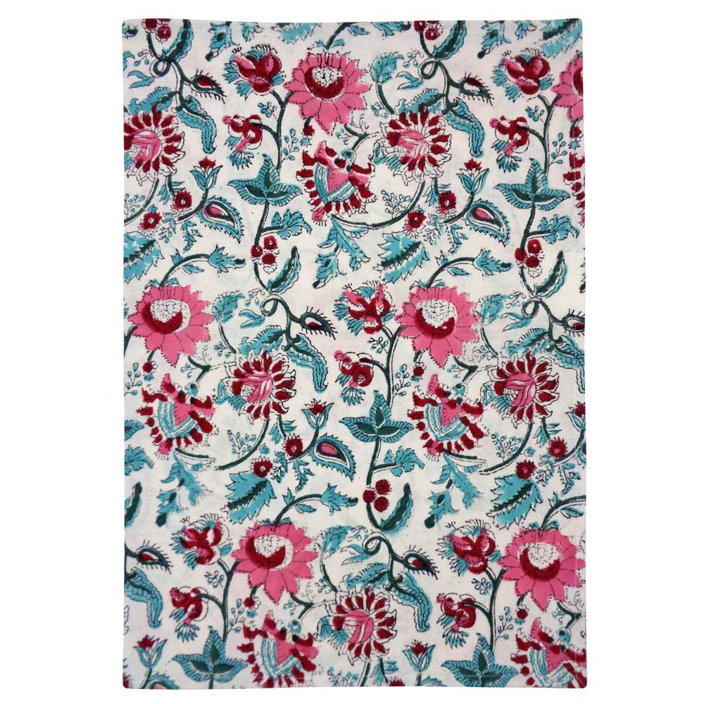 Hand Block Printed Cotton Kitchen Towels 50x70 cms Phuljhari Open 200865