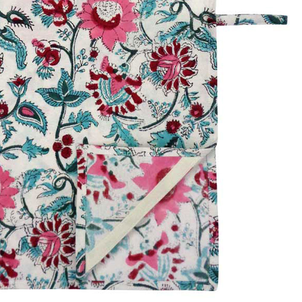 Hand Block Printed Cotton Kitchen Towels 50x70 cms Phuljhari Open 200865