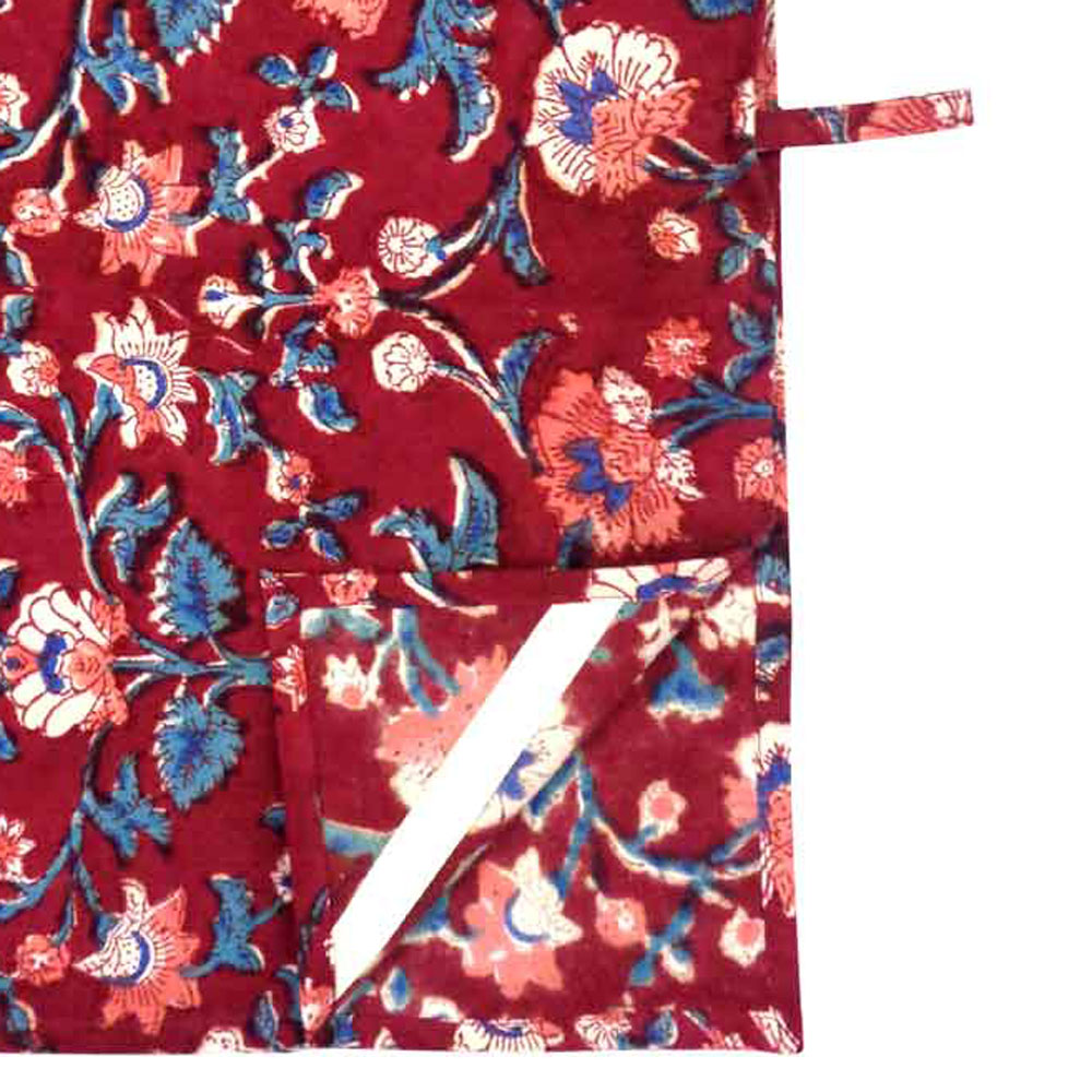 Hand Block Printed Cotton Kitchen Towels 50x70 cms Rukhsana Maroon Gud 105823