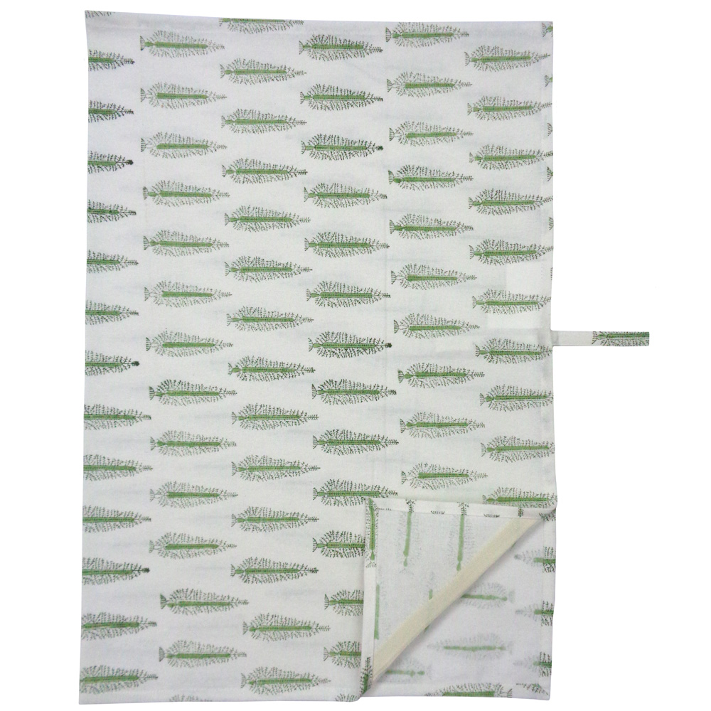 Hand Block Printed Cotton Kitchen Towels 50x70 cms Winter Fall Tree Vineyard 302395