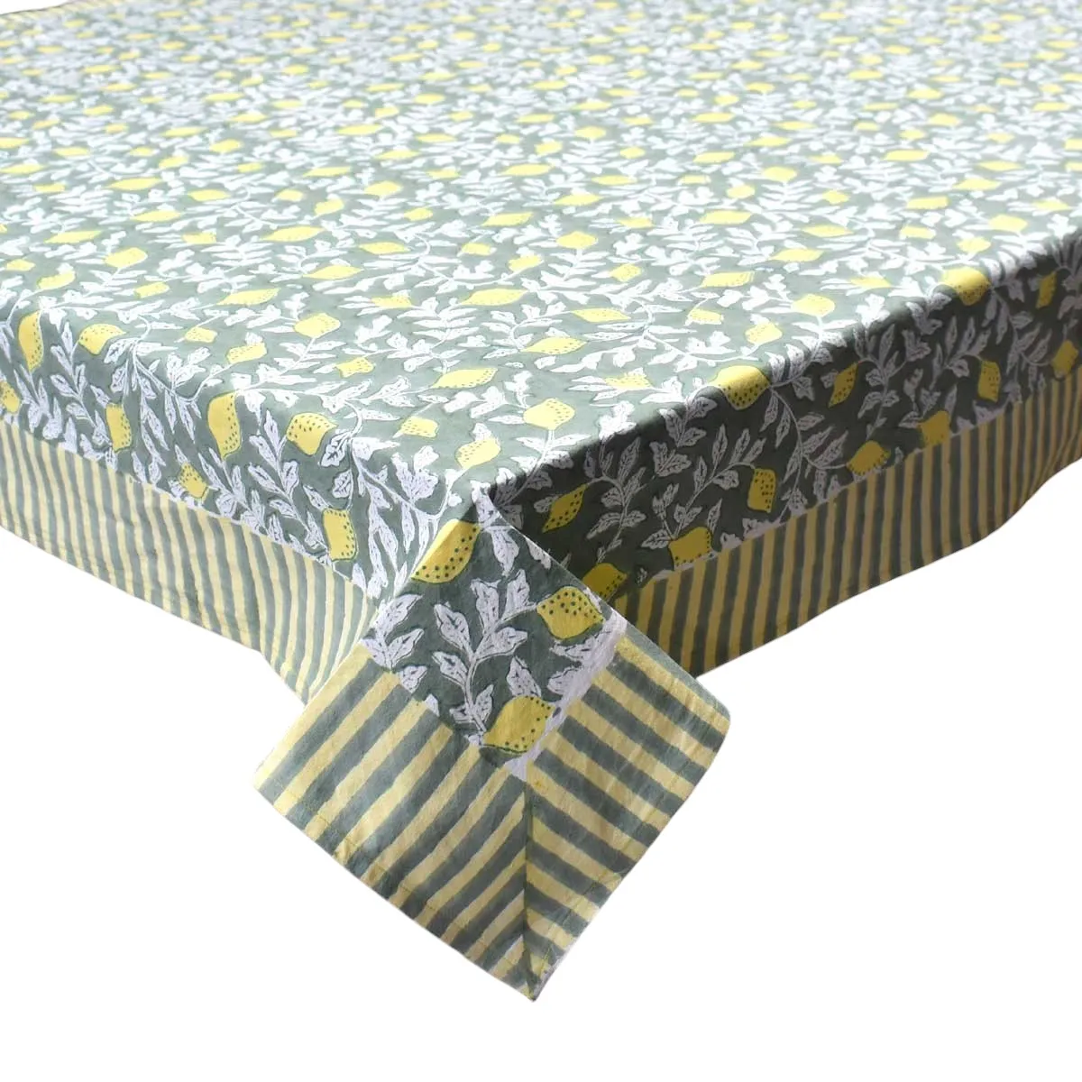 12 Seater Tablecloth 180x340 cms Lemon Green 202405