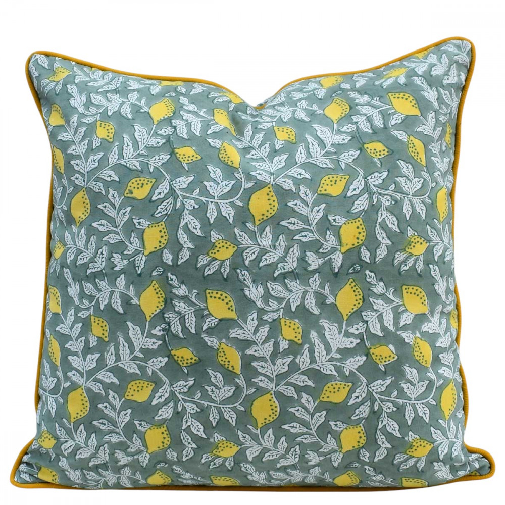 Image of Piping Cushion Cover 50x50 cms |  Lemon Green 202405