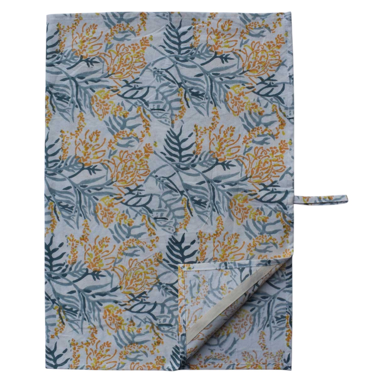 Hand Block Printed Cotton Kitchen Towels 50x70 cms   Lilas Amber 202507