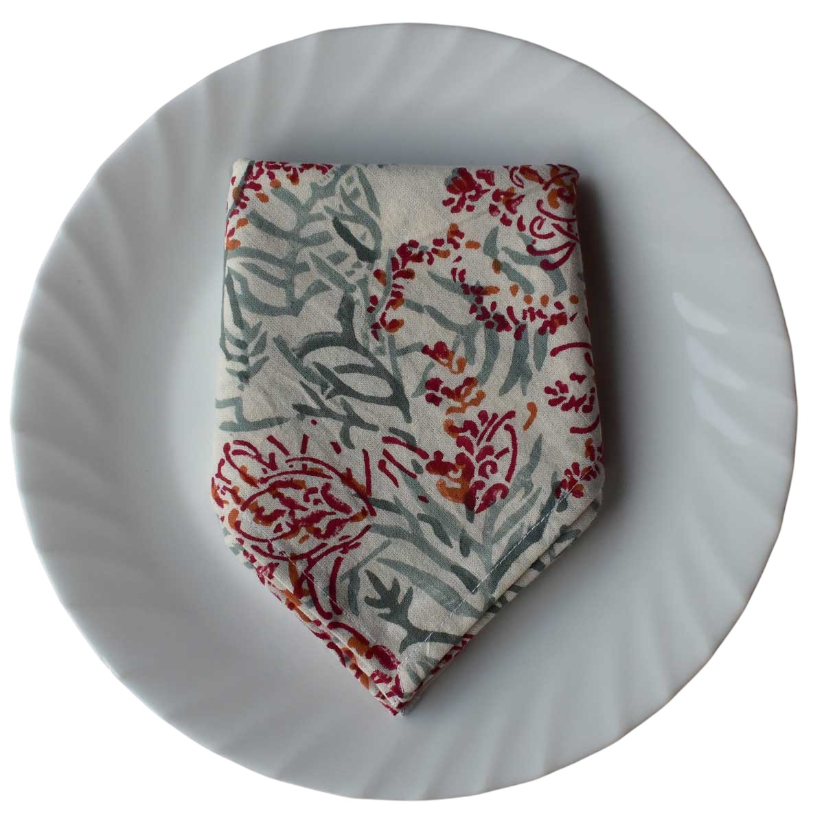 Hand Block Printed Cotton Napkin 45x45 cms Set of 4 Napkins Lilas Tango Lily 202508