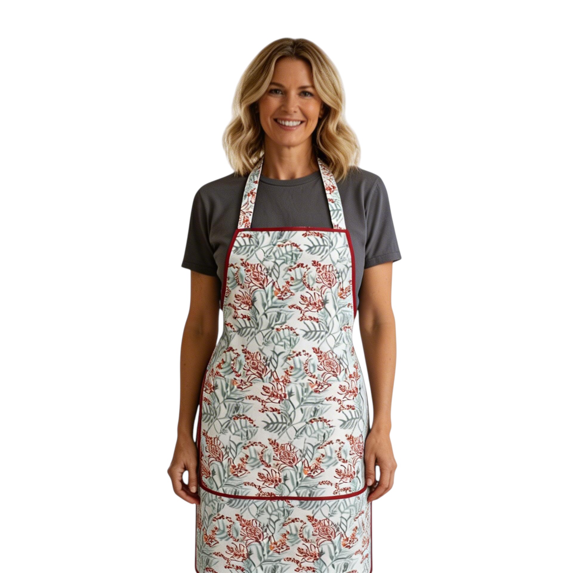 Indian Block-Printed 100 Cotton Apron Lilas Tango Lily 202508