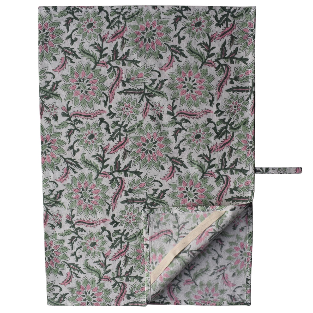 Hand Block Printed Cotton Kitchen Towels 50x70 cms Madhubala Green 202526