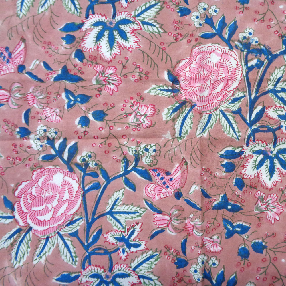 Hand Block Printed Cotton Napkin 45x45 cm Set of 4 Napkins Misty Rose Gud 103481