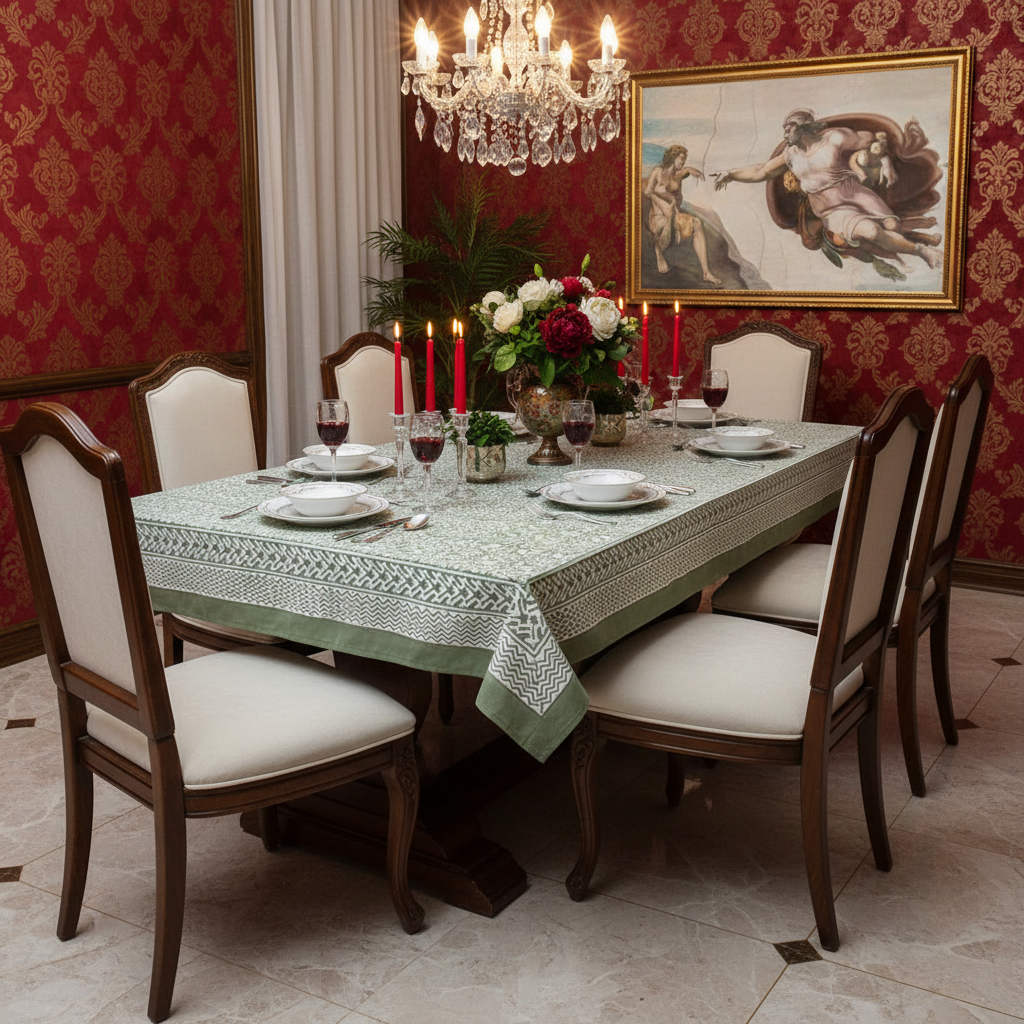 10 Seater Tablecloth 180x270 cms Mogra 202540