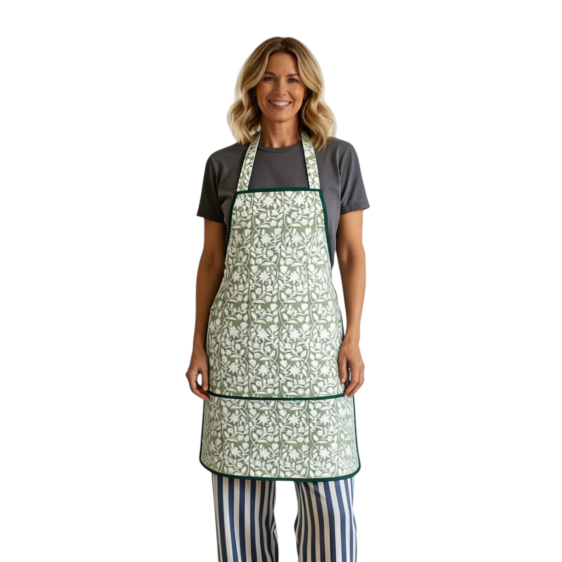 Indian Block-Printed 100 Cotton Apron Mogra 202540