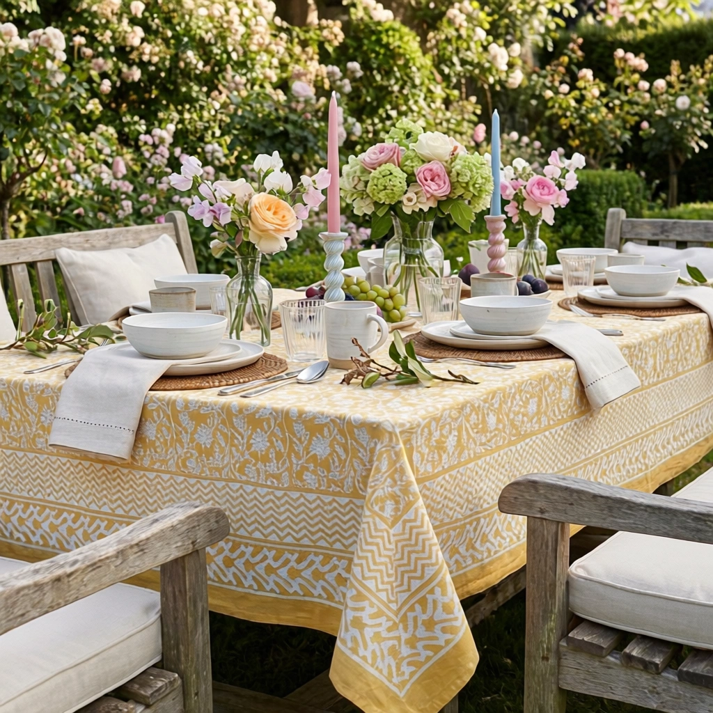 12 Seater Tablecloth 180x340 cms Mogra Beige 271026