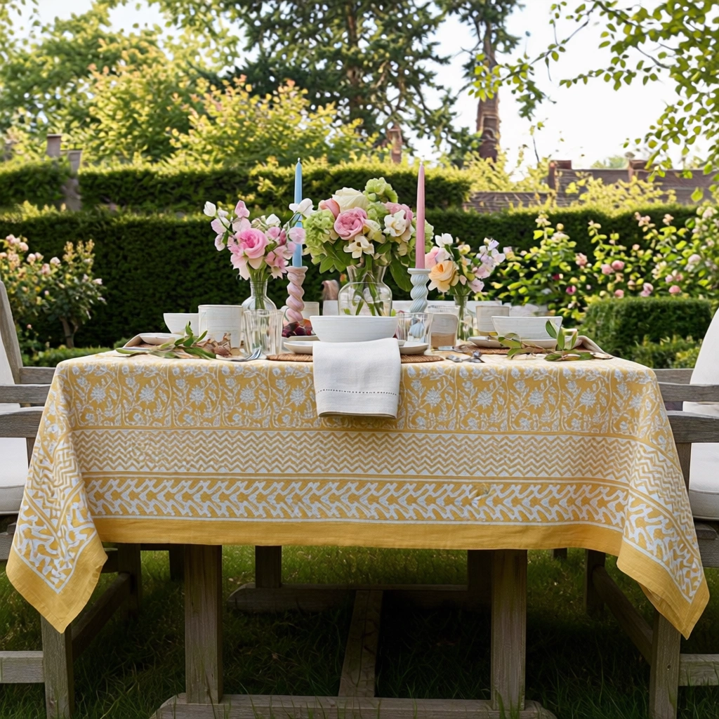 10 Seater Tablecloth 180x270 cms Mogra Beige 271026
