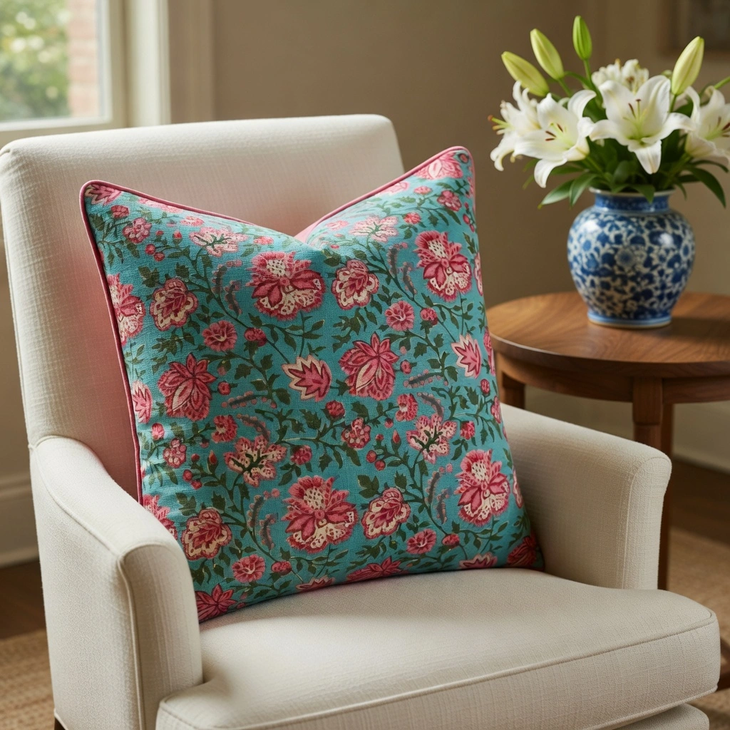 Piping Cushion Cover 50x50 cms Mohini Green Gud 620605