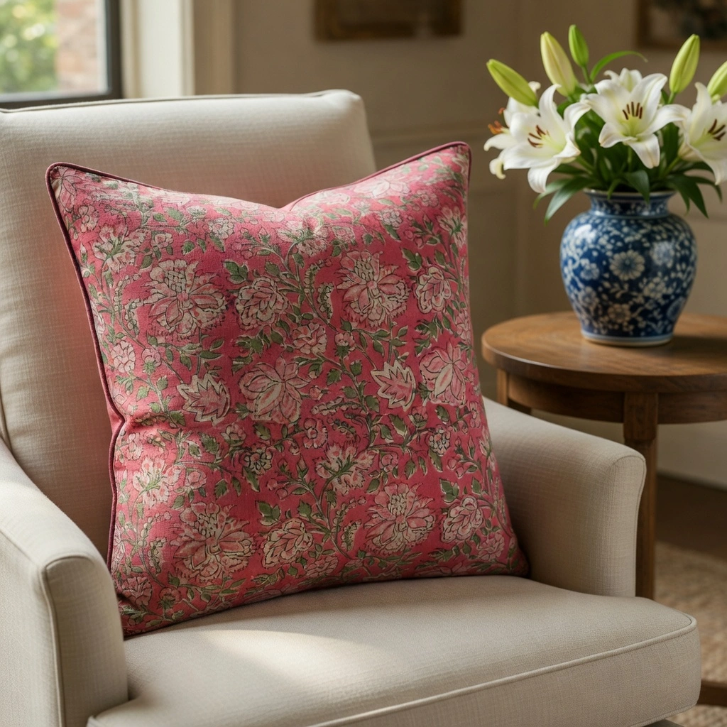 Piping Cushion Cover 50x50 cms Mohini Pink 202516