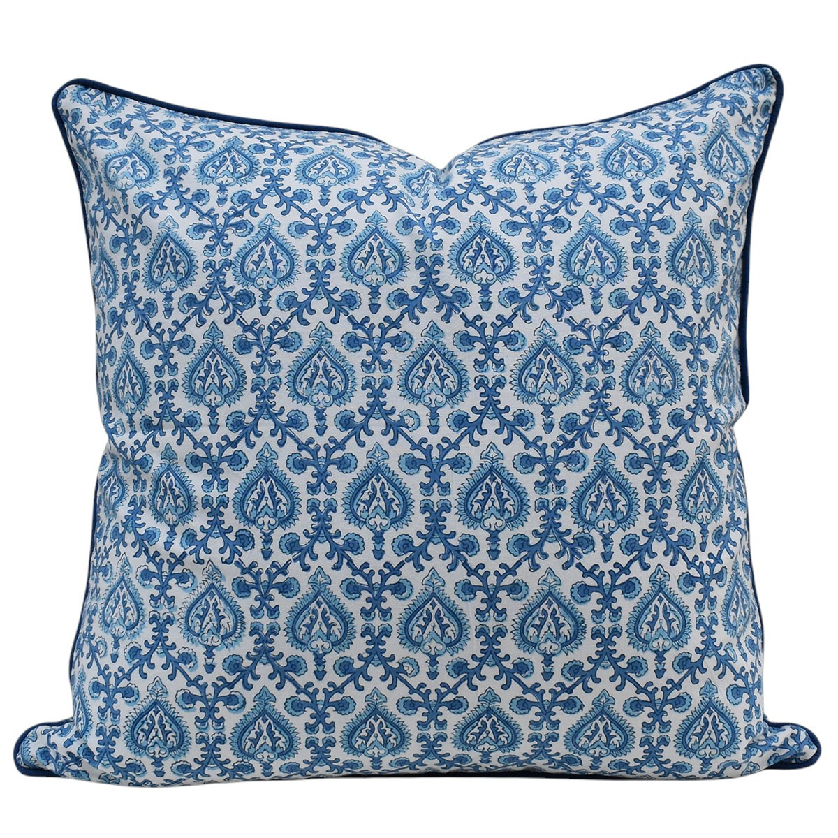 Piping Cushion Cover 50x50 cms Mughal Blue 202521