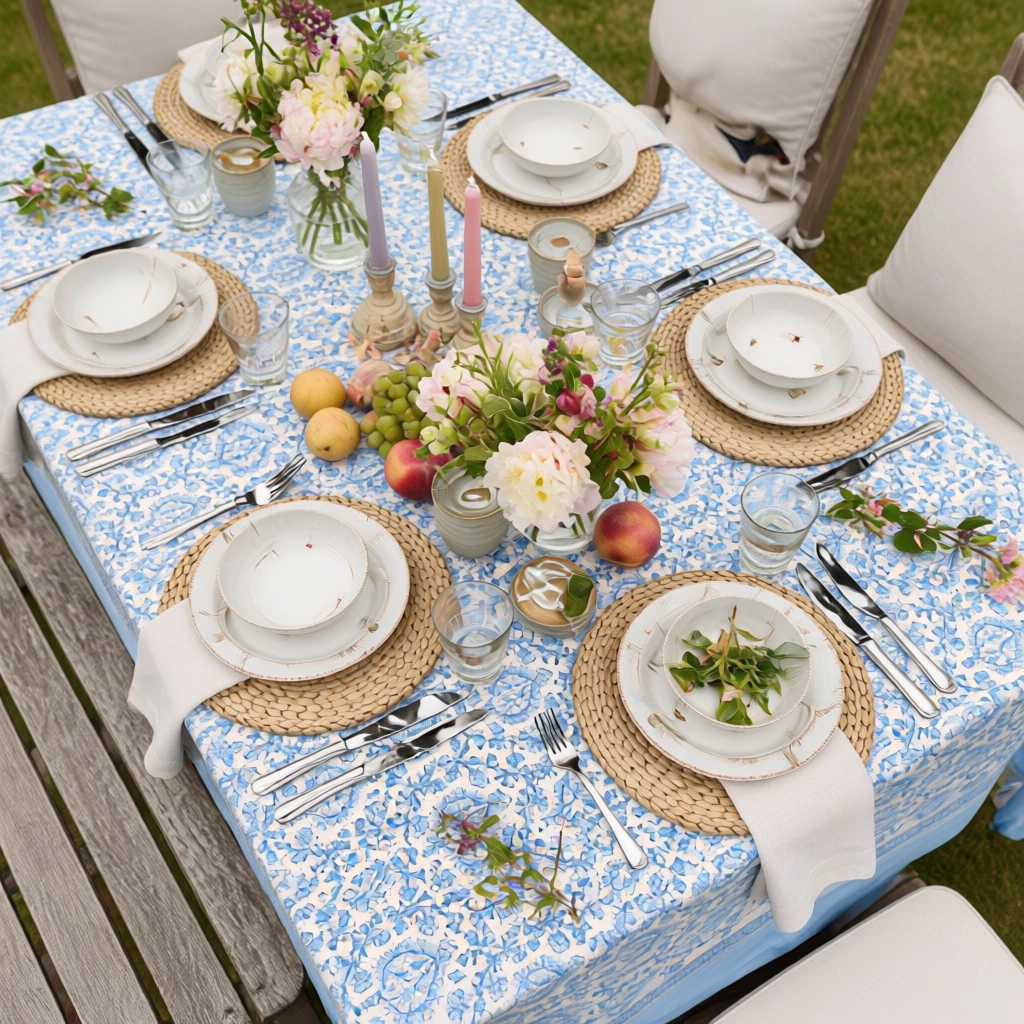 Tablecloth 180x270 cms  Mughal Blue 202521