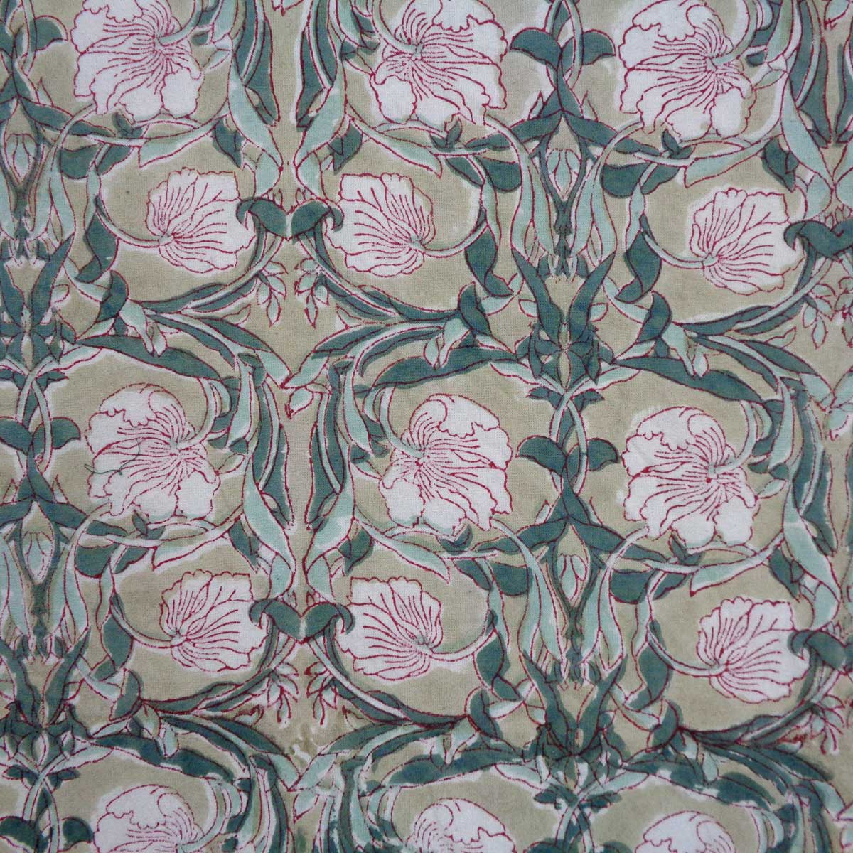 Hand Block Printed Cotton Napkin 45x45 cms Set of 4 Napkins Bauhaus Beige Gud 505032