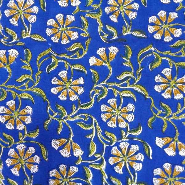 Hand Block Printed Cotton Napkin 45x45 cms Set of 4 Napkins Chakri Blue Gud 102656