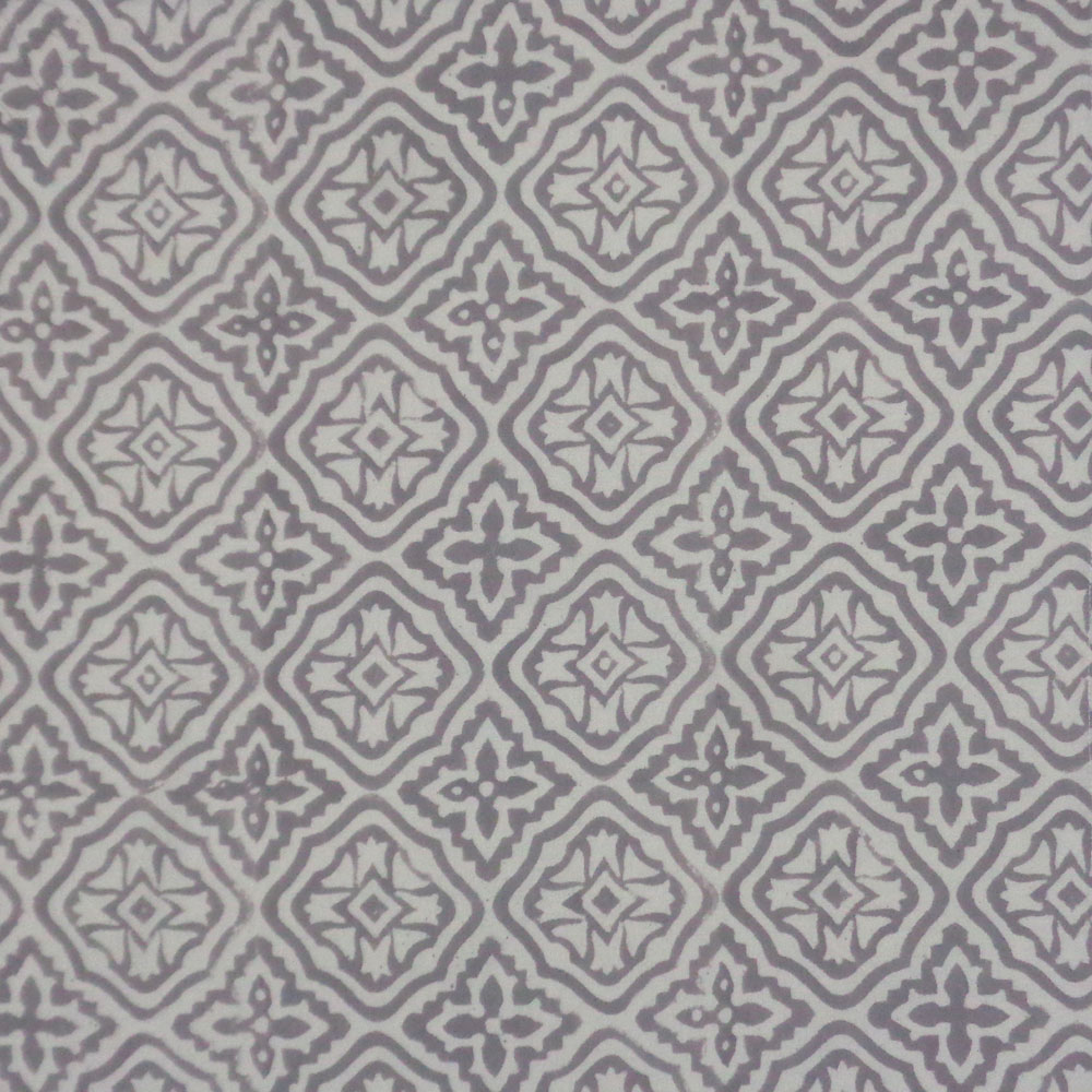 Hand Block Printed Cotton Napkin 45x45 Set of 4 Napkins Cross Flower Grey 100459