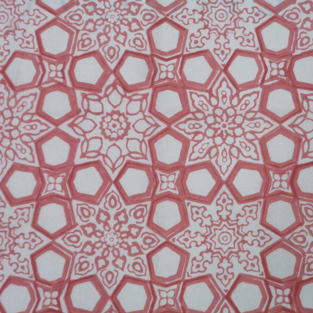 Hand Block Printed Cotton Napkin 45x45 Set of 4 Napkins Geo Chokri Pink 107053