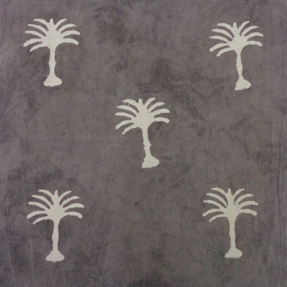 Hand Block Printed Cotton Napkin 45x45 cms Set of 4 Napkins Palm Tree Nirvana Grey 100375